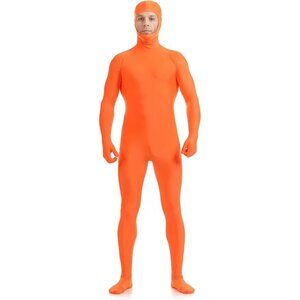 Orange Full Bodysuit Costume Lorax, Crayon, Carrot, High Stretch Fabric M